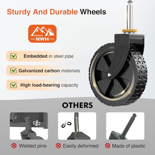 NWH Collapsible Wagon Cart with Wheels Foldable, 360LBS Large Capacity Portable Folding Utility Heavy Duty Beach Wagons Cart with All-Terrain Wheels for Groceries Shopping, Camping, Sports, Garden - size: 120L