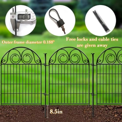 Getlay Tall Garden Fence with Gate, 40 Inch(H) 20 Panels Total Length 43.7 Ft, Dog Fencing Outdoor for Yard, Dog Digging Fence Barrier, Decorative Fence for Garden│Patented - size: 40''(H)-20panels-43.7ft(L)