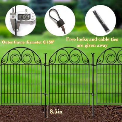 Getlay Tall Garden Fence with Gate, 40 Inch(H) 20 Panels Total Length 43.7 Ft, Dog Fencing Outdoor for Yard, Dog Digging Fence Barrier, Decorative Fence for Garden│Patented - size: 40''(H)-20panels-43.7ft(L)