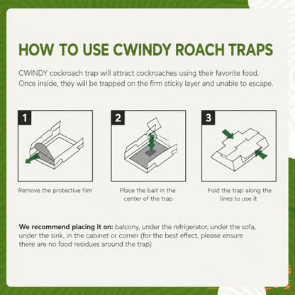 Cockroach Glue Traps with Natural Food Bait, Sticky Roach & Bug Traps, Strong Adhesive Insect Catcher for Cockroaches, Spiders, Crickets & Scorpions, Non-Toxic, Odorless, 20 Pack