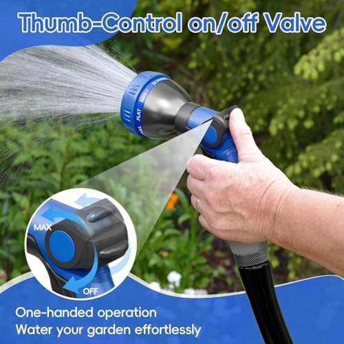 SPECILITE 8 Patterns Garden Hose Nozzle Sprayer with Thumb Control On/Off
