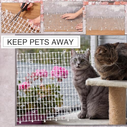Abbylike 3 Pcs 19.5ft Cat Spike Mat Outdoor 11 Inch Cat Repellent Mat - color: White