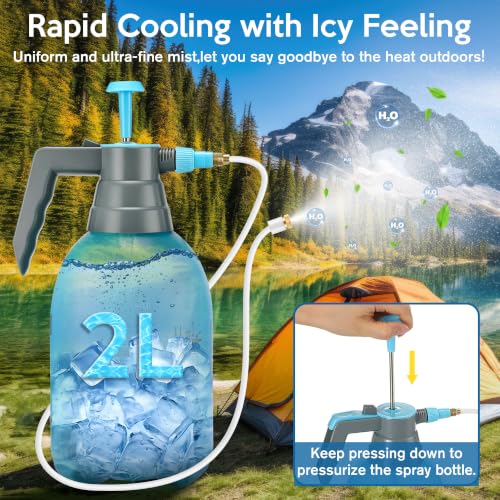 Personal Mister, 2 in 1 Water Spray Bottle with 3.3ft Mist Line, Grey, 2L - color: Gray, size: 2L