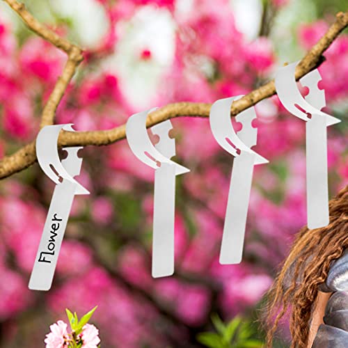 Foraineam 600 Pcs Hanging Plant Tree Tags White Plastic Plant Markers Labels Wrap Around Nursery Garden Plant Tags - size: 8-1/4” x 0.78” (21 cm x 2cm)