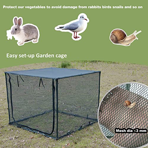 Square 4'x4' Netting Cover 3.3FT Tall Crop Cage Pest Guard Cover for Vegetables Fruits Durable Plant Garden Net with 4 Stakes - style: 49*49*39inches Square Net