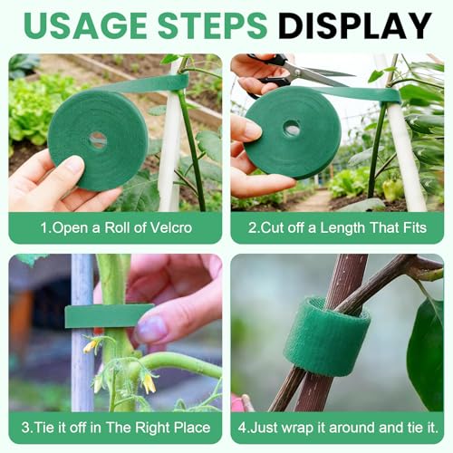 Garden Plant Cable Ties Adjustable Reusable PVC Wire Straps for Organizing Plants Vines Flowers Vegetables DIY(Green,393inch) - size: 393inch