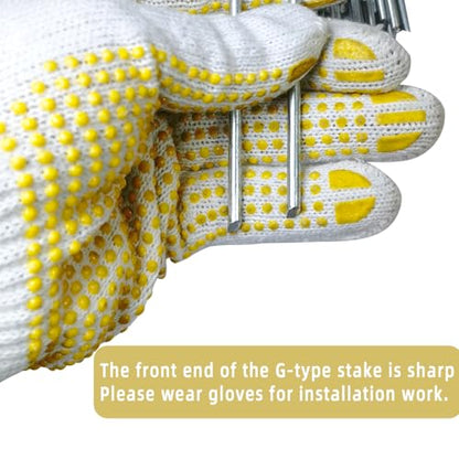 8 Inch Circle Top Landscape Staples, 100Pcs 8 Gauge Galvanized Steel Heavy Duty Gardn Stakes for Outdoor Gardening Weed Barrier Sod Fabric