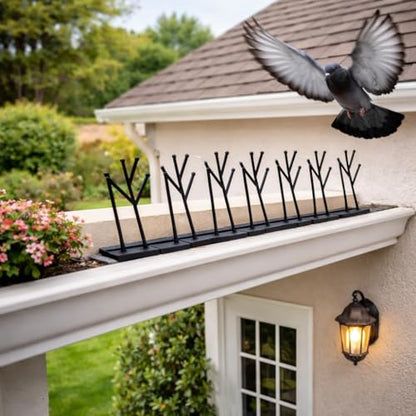 Heavy Duty Bird Spikes – Made in USA – Pigeon & Bird Deterrent for Ledges, Roofs, Fences & Window Sills – Durable Outdoor Anti-Roost Spikes – Humane Bird Control – No Glue Included (10 ft) - size: 10 ft