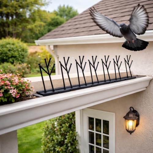 Heavy Duty Bird Spikes – Made in USA – Pigeon & Bird Deterrent for Ledges, Roofs, Fences & Window Sills – Durable Outdoor Anti-Roost Spikes – Humane Bird Control – No Glue Included (100 ft) - size: 100 ft