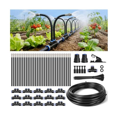 50FT High-Flow Irrigation System for Garden, 12mm Main Tubing,30 Nozzles - size: 50Ft
