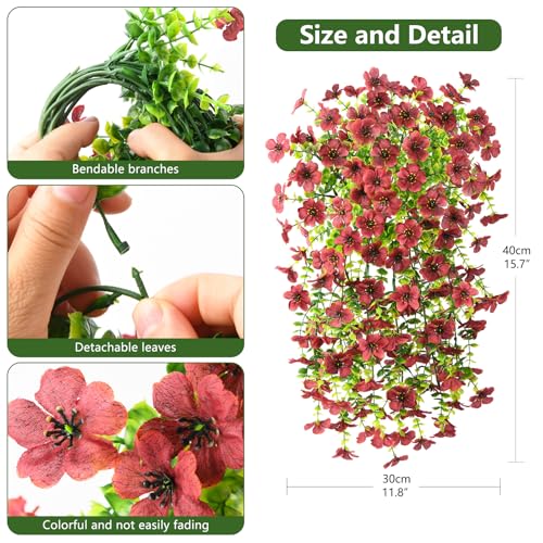 Homsunny Artificial Fake Mums Flowers Plants for Outdoor Decoration Brown - color: Brown