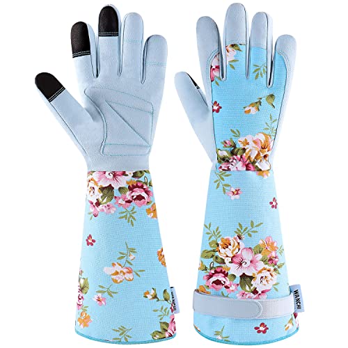 WANCHI Women Garden Glove,Elbow Length Gardening Glove for Women,Blue Small - color: Blue, size: Small (Pack of 1)