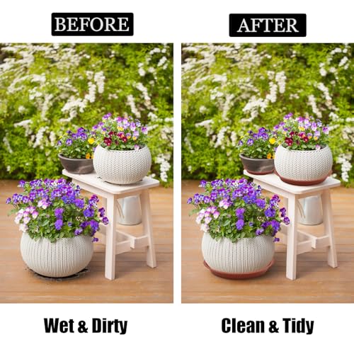 6 Pack 12 Inch Terracotta Plant Saucers Plastic Drip Trays - color: Terracotta, size: 12 Inch