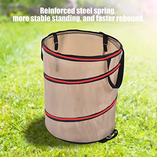 Leaf Trash Can, 10 Gallon Portable Trash Can, Reinforced Steel Spring Oxford Cloth Collapsible Leaf Bag Pop Up Garbage Can Waste Bag Container For Camping and Yard