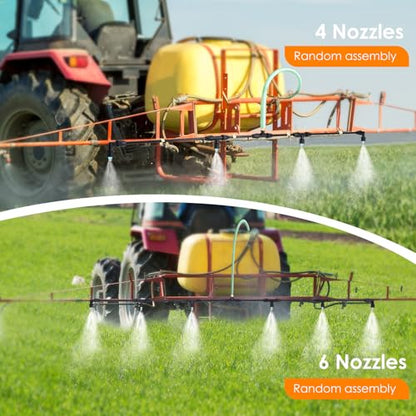 6-Nozzle Poly Boom Wand with 3/8" Brass Fitting, 7.5 Ft. ATV sprayer Boom, Wide-Coverage Agricultural & Lawn Spray Attachment for Tractors/UTVs (Fiberglass Wand) - style: Fiberglass Wand