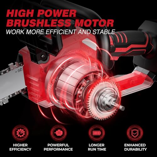 2-IN-1 Cordless 10-Inch Pole Saw And Chainsaw Compatible with Milwaukee 18V Battery, Total Reach of Max 15ft, Auto Oiling, Electric Pole Saw for Tree Trimming Pruning (Battery NOT Included)