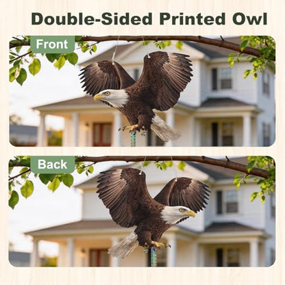 5 Pack Fake Eagle to Scare Animals Away, Hanging Flat Plastic Fake Eagle with Reflective Tape for Keep Pigeon Woodpecker Away for Outdoor Contryard Garden Balcony Window Patio Backyard - color: 5pcs-brown Eagle 01