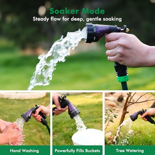 RESTMO Garden Hose Nozzle Heavy Duty, Hose Spray Nozzle for Garden Hose - color: Purple