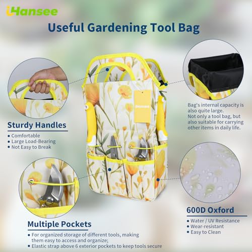 Yellow Garden Tools Set 10 Pieces, Gardening Gifts for Women - color: yellow