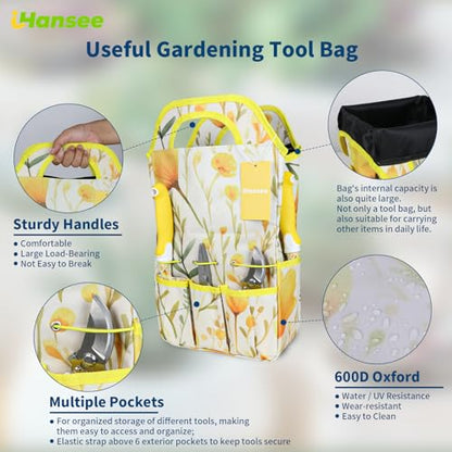 Yellow Garden Tools Set 10 Pieces, Gardening Gifts for Women - color: yellow