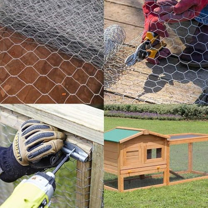Amagabeli Chicken Wire Fencing 36inchx50ft Hexagonal Poultry Netting Galvanized Mesh Fence Chicken Netting Rabbits Pets Dog Cat Vegetable Garden fencing Barrier - size: 1" 36"x50'