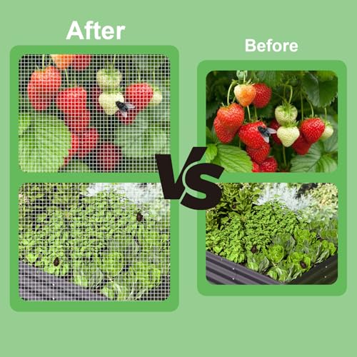 2 Pack Garden Netting for Raised Beds, Raised Beds Bug Net with Drawstring