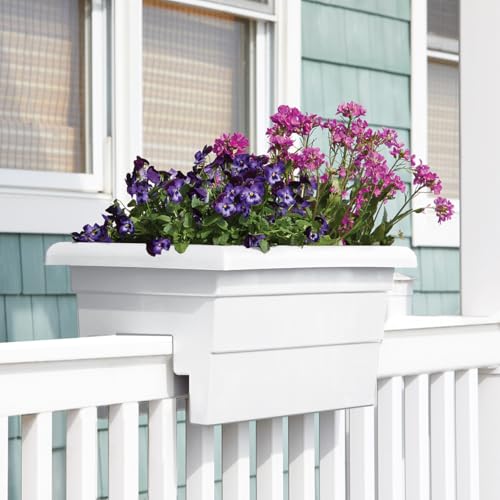 Root & Vessel Countryside Railing Planter Box, 24 Inch, White - color: White, size: 24 Inch