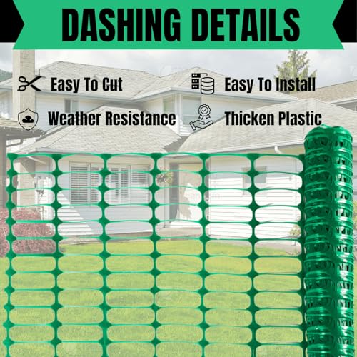 40 inch x 200 feet Plastic Mesh Safety Fence Roll, Reusable Garden Netting Fence Animal Barrier with 100 Zip Ties, Temporary Pool Fence Snow Fence, Poultry, Deer, Dogs, Construction