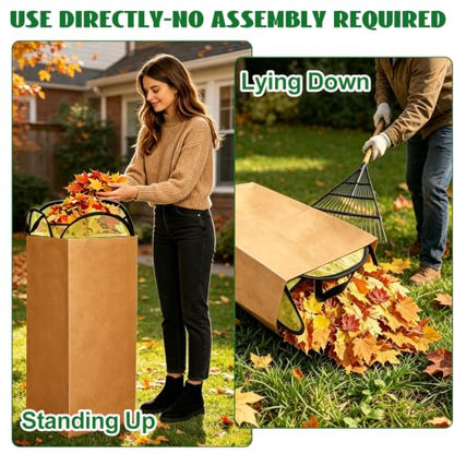 1 Pack Pop Up Leaf Bag Holder, Reusable PVC Leaf Bag Chute for Easy Leaves Collecting, Lawn Bags Holder Stand Yard Bag Funnel for Outside Paper Yard Waste Bag - color: 1 PC