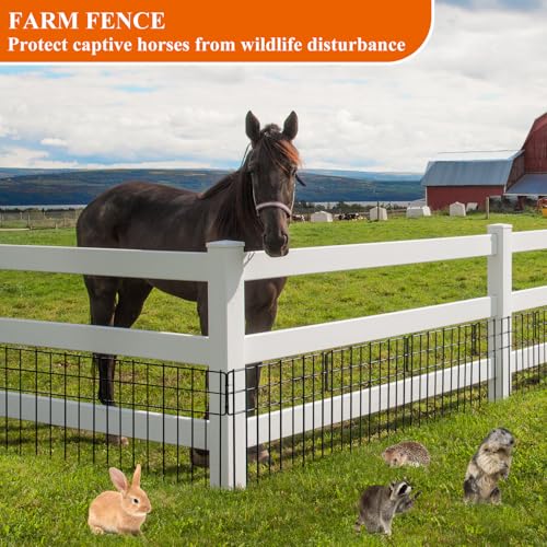 Garden Fence 6.2 FT x 17" H, Decorative Metal Border for Flower Beds - size: 6 Square Panels-6.2ft(L)x12.32"(W)