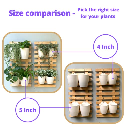 LaLaGreen Wall Planter for Indoor Plants (5in, 10 Pack) White Self-Watering - size: 5" (12.5 cm)