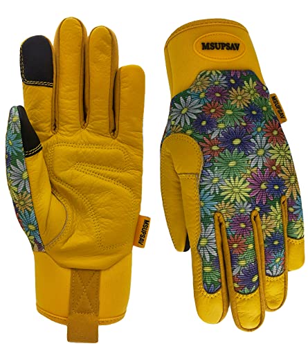 Cute Pattern Gardening Gloves,Thornproof Garden Glove,Gardener Gift - color: 1 Pair Per Pack-colorful Flowers, size: Large