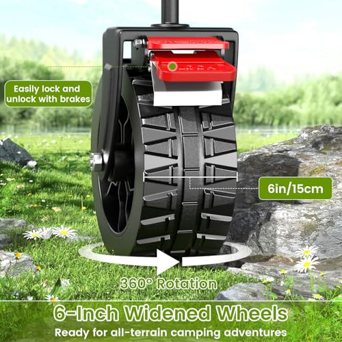 Blomoba Collapsible Wagon Cart with Wheels, 330lbs Heavy Duty Wagon, Black - color: Black, size: X-Large Without Tailgate