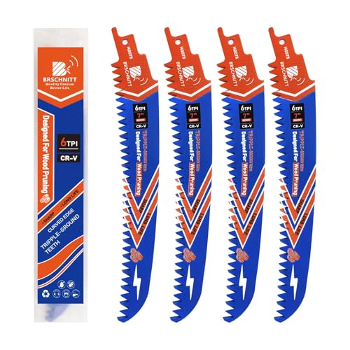 Arc Edge Reciprocating Saw Blades 7inch 6TPI for Pruning 4pcs - size: 7 inch