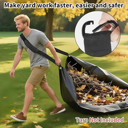 10.2 ft Heavy-Duty Leaf Tarp Pulling Strap with Padded Shoulder Support