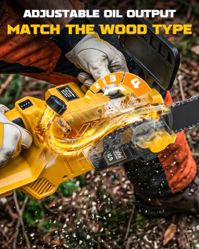 Ecarke 16-Inch Brushless Chainsaw Compatible with Dewalt 20V - color: Yellow, size: 16 Inch