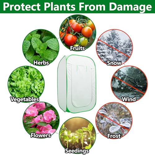 35x35x59 in Pop Up Winter Frost Plant Cover, Plants Freeze Protection Tent