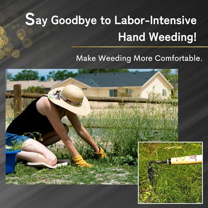 Premium Japanese Weeding Sickle Hand Hoe for Gardening - Ideal for Planting, Plowing, Digging & More - Durable, Ergonomic Design, and Sharp Blade for Effortless Work - size: NEJIRI GAMA with long shaft