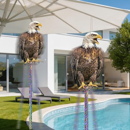 Fake Eagle to Keep Pigeon Woodpecker Away, 2 Pack Flat Cardboard Fake Eagle with Reflective Tape to Scare Animals Away for Outdoor Garden Balcony Window Patio Backyard - color: 2pcs-eagle