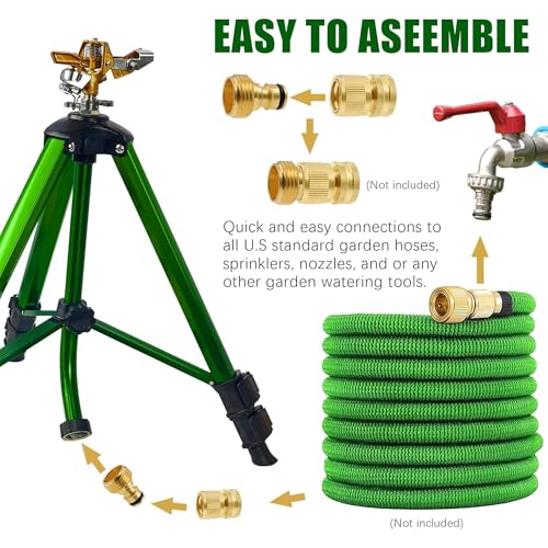 LIULO TOOL Impact Sprinkler on Tripod Base, 6 Pack Tripod Sprinklers with Brass Head, 360 Degree Large Area Irrigation with Extension Legs Flip Locks, Heavy Duty 3/4" Connector for Lawn Yard Garden - size: 6 Pack
