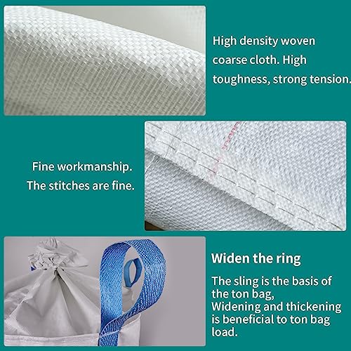 FIBC Bulk Bags 10-Pack, 35x35x43 in, 3300 lb Woven PP
