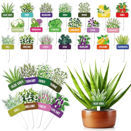 20 Pcs Acrylic Plant Labels Vegetables Design Waterproof Marker