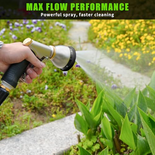 Besiter Garden Hose Nozzle Sprayer, Metal Water Hose Nozzle, High Pressure - color: Gray