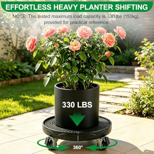 Expandable Plant Caddy with Lockable Wheels