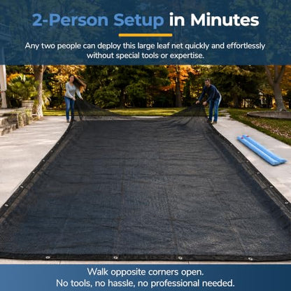 Blue Wave 20-ft x 44-ft Rectangular Leaf Net In Ground Pool Cover - size: 44' x 20' (Rectangular)