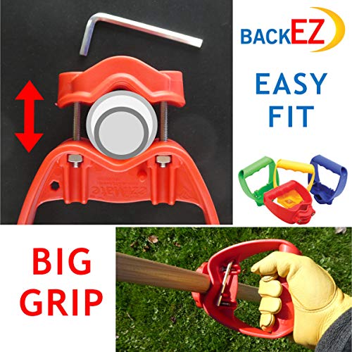 Back-Saving Tool Handle Attachment, EVR-Grip Upgrade, Labor-Saving Ergonomic Shovel Add-on Handle, RED - color: Red