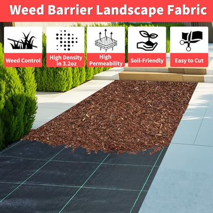 6ft x 300ft Landscape Fabric -Heavy Duty Weed Barrier Fabric for Landscaping, Weed Blocker Cloth,Geotextile Fabric for Garden, Driveway & Ground Cover, Garden Weed Mats,Grid Design - size: 6ft x 300ft