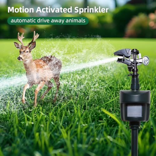 Motion Activated Sprinkler Day/Night Detection Modes Repellent Detector - size: New 1 unit[no solar panel]