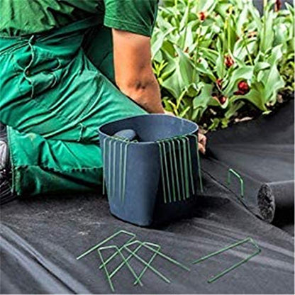 Yeasing Garden Pegs Pins Ground Stakes Staples Spikes U Shaped Landscape Securing Nail Pin Lawn Fabric Netting Matting 6Inch 20PCS (Pack of 4) - size: 6 inch (Pack of 4)