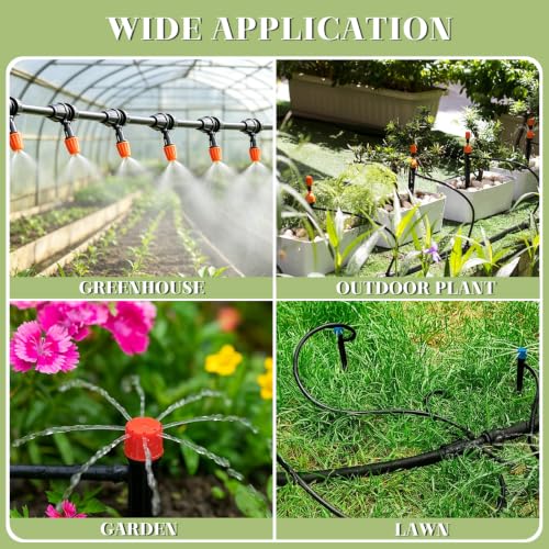 Dianrui 240FT Drip Irrigation System, Automatic Drip Irrigation Kit for Greenhouse/Yard/Lawn/Plant/with 1/2 inch Hose, 1/4 inch Distribution Tubing and Accessories - style: TypeB